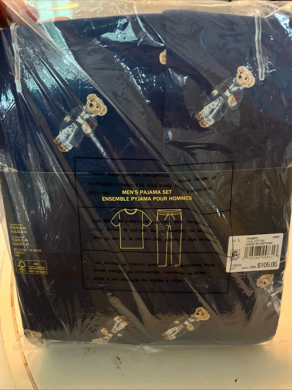 NWT Polo Ralph Lauren Polo Bear Lounge Pajama Set Men Large $105 Sealed